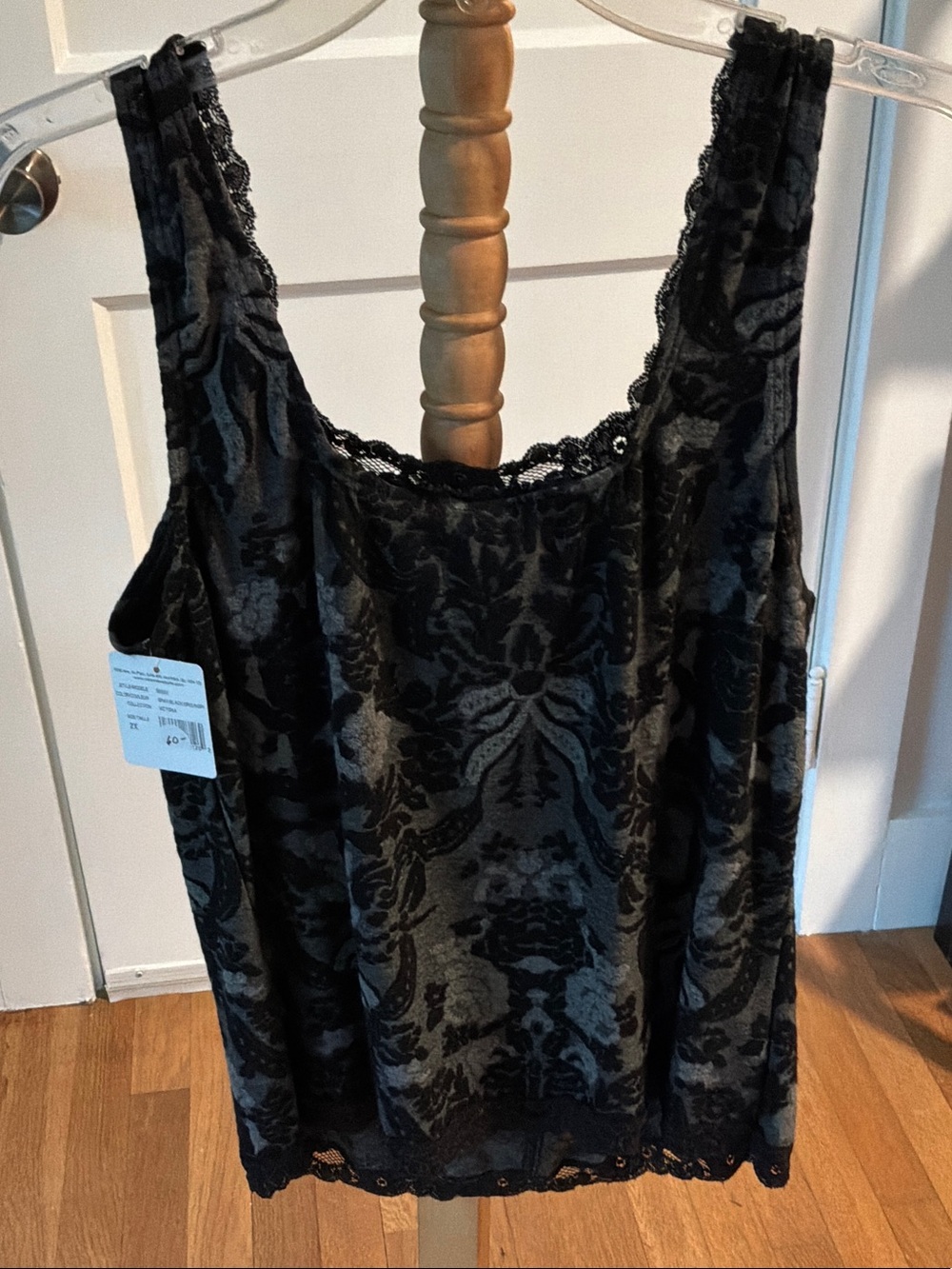Arianne Black Floral Lace Tank Cami